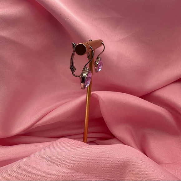 Lavender Drop Earrings with Swarovski Elements–Silver Plated Bohemia Jewelry - Picture 5 of 8